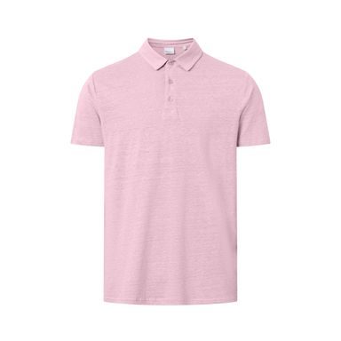 Lněné polo tričko Knowledge Cotton Apparel — Parfait Pink
