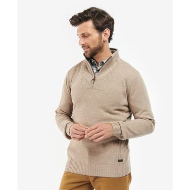 Barbour Nelson Essential Half Zip Sweatshirt — Stone
