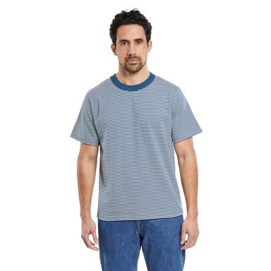 Zimní pruhované tričko s krátkým rukávem Armor Lux Héritage - Blue / White