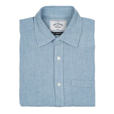 Lněná košile Portuguese Flannel - světle modrá