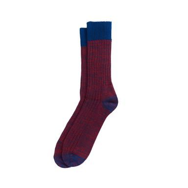 Barbour Twisted Contrast Socks — Cranberry