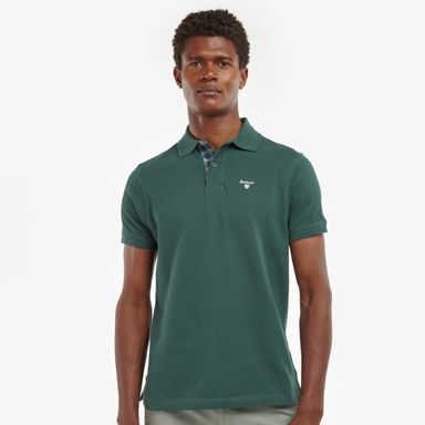 Barbour Buston Knitted Polo Shirt — Olive Marl