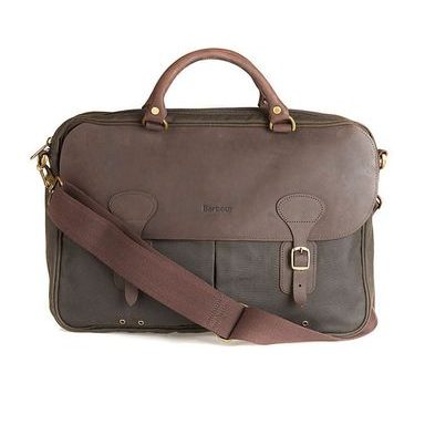 Voskovaná taška na notebook Barbour Wax Leather Briefcase - olivová