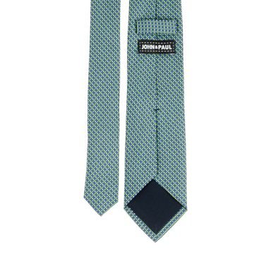 Světle modrá hedvábná kravata s lyžařským vzorem