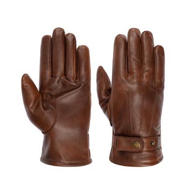 Zimní rukavice Stetson z bůvolí kůže — tmavě hnědé