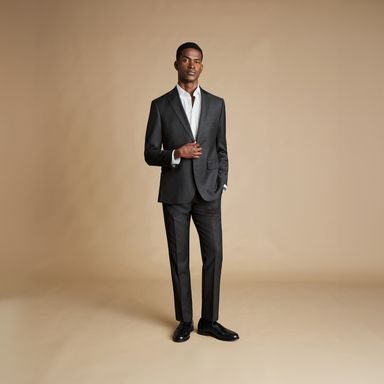 Charles Tyrwhitt Natural Stretch Twill Suit Jacket — Charcoal