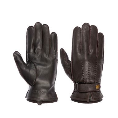 Zimní rukavice Stetson Conductive Gloves z kůzlečí kůže - Dark Brown