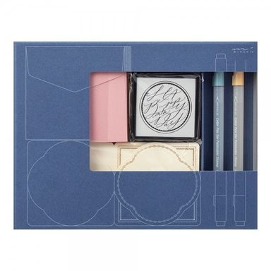 Sada samonamáčecích razítek Midori Paintable Stamp Kit Birthday Circle: 70th Limited Edition