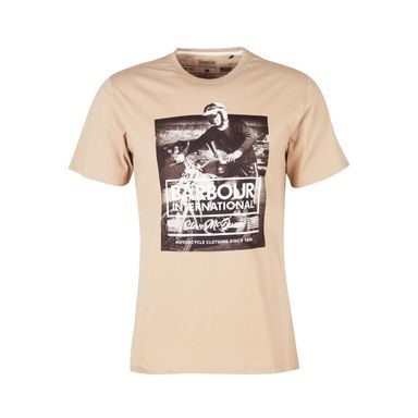Bavlněné tričko s archivním potiskem Barbour International Morris - Coriander