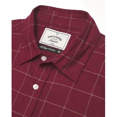 Lehká flanelová košile Portuguese Flannel Checkline - Bordeaux