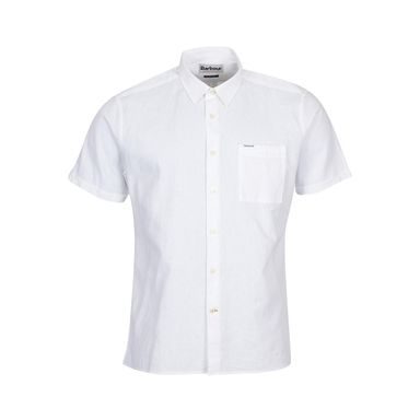 Letní košile Barbour Nelson ze lnu a bavlny - White