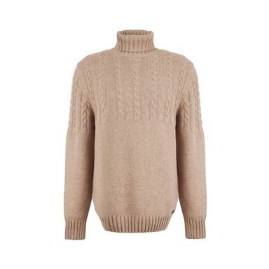 Brooksfield Virgin Wool Turtleneck — Camel