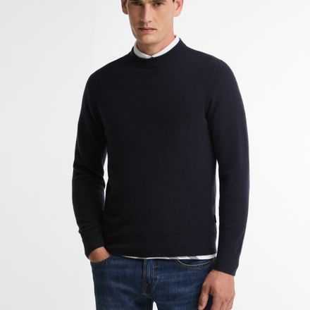 Barbour Pure Cashmere Sweater — Navy