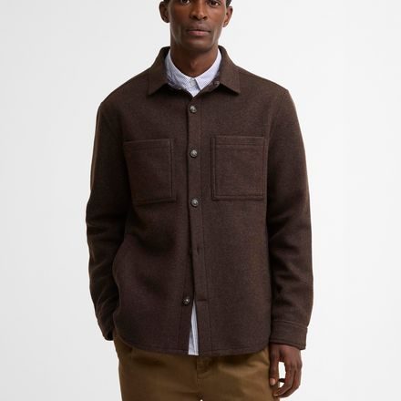Barbour Marltown Tailored Wool Blend Overshirt — Brown