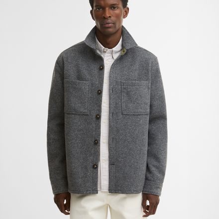 Barbour Marltown Tailored Wool Blend Overshirt — Grey