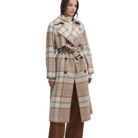 Barbour Claudette Tartan Wool Trench Coat