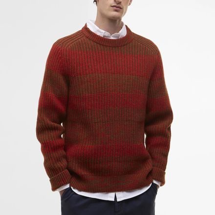 Barbour loves Paul Smith — Saddle Crew Neck Jumper Rosette Red