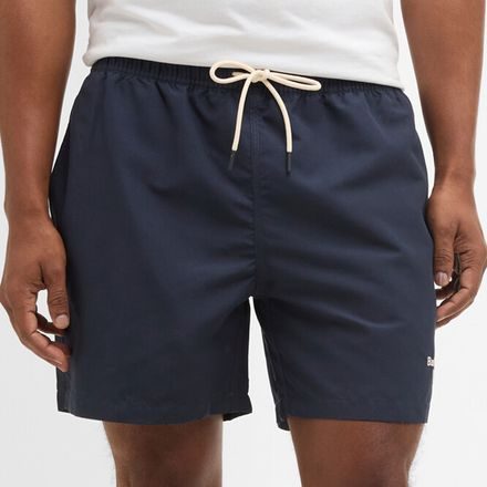 Barbour Water Reactive Tartan Swim Shorts — Navy