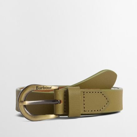 Barbour Allanton Leather Belt — Bleached Olive