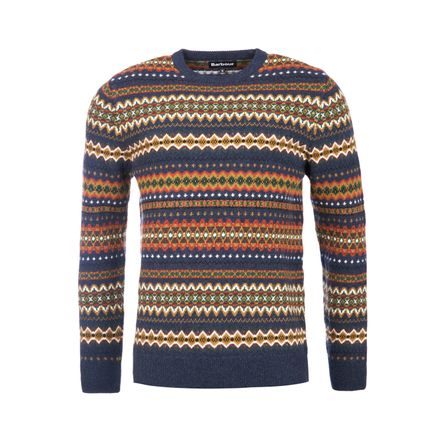 Barbour Case Fair Isle Jumper — Navy Marl