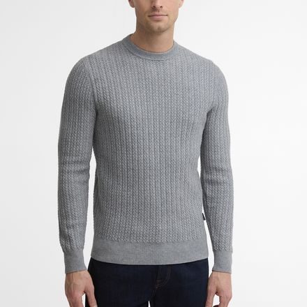 Barbour Herringbone Knitted Crew — Grey