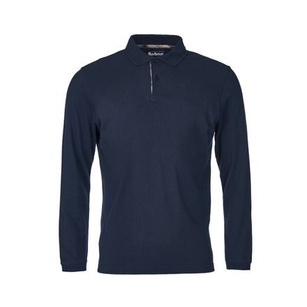 Barbour Essential Long-Sleeve Polo Shirt — Navy