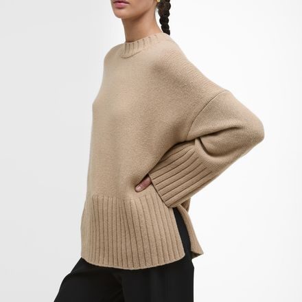 Barbour Sophia Crew Neck Jumper — Pale Camel