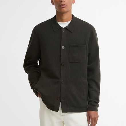 Barbour Bellam Knitted Cardigan — Olive