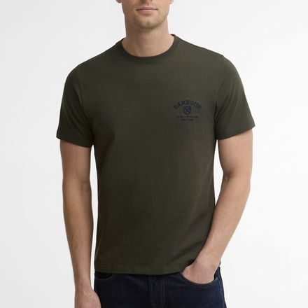 Barbour Tartan Tailored Crest Logo T-Shirt — Sage