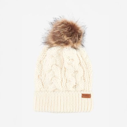 Barbour Penshaw Cable-Knit Beanie — Cloud