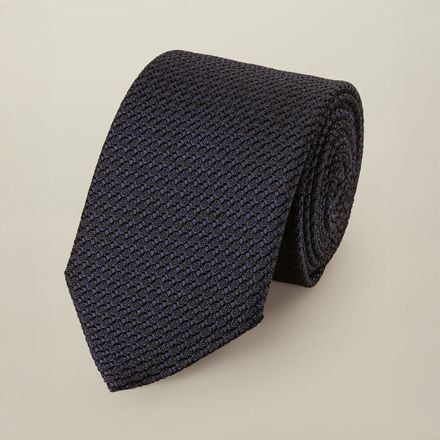 Charles Tyrwhitt Silk Grenadine Italian Tie — Navy