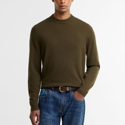 Barbour Pure Cashmere Sweater — Olive