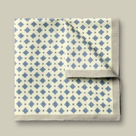 Charles Tyrwhitt Linen/Silk Geo Print Pocket Square — Lemon