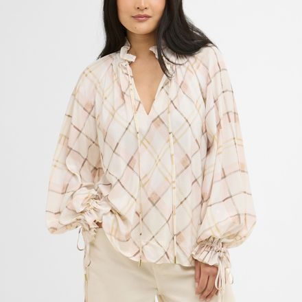Barbour Asker Check Ruffled Blouse