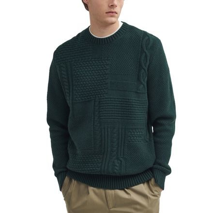 Barbour Casey Cable-Knit Crew Neck Jumper — Seaweed