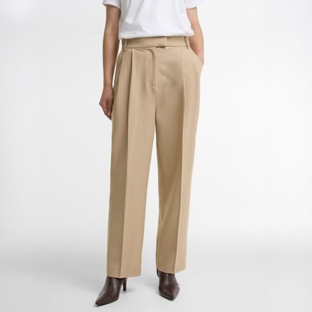 Barbour Fawne Straight-Leg Trousers — Beige