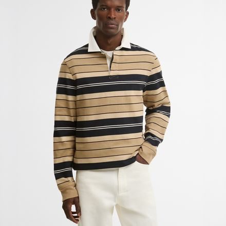 Barbour Frith Striped Rugby Shirt — Stone