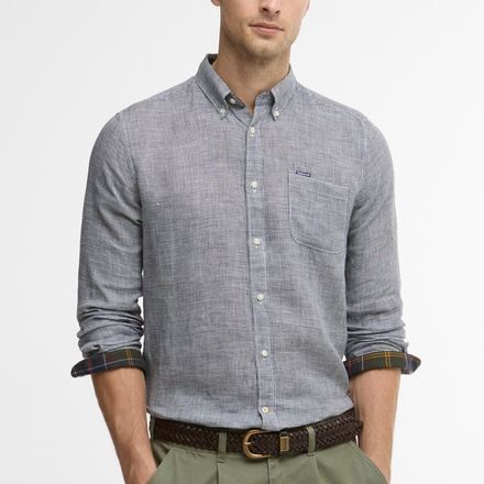 Barbour Linton Tailored Shirt — Dark Navy