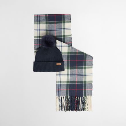 Barbour Dover Beanie & Hailes Scarf Gift Set