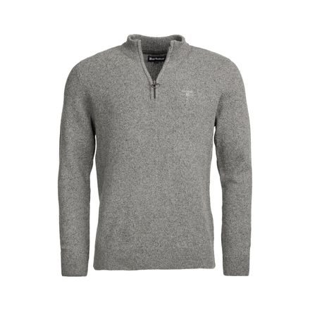 Barbour Essential Tisbury Half Zip Knitted Jumper — Grey