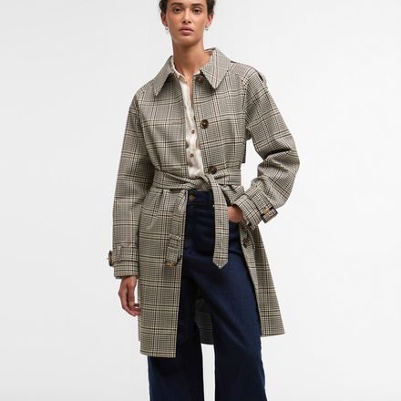 Barbour Maia Check Showerproof Trench Coat