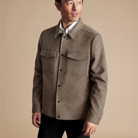 Charles Tyrwhitt Wool Harrington Jacket — Dark Oatmeal