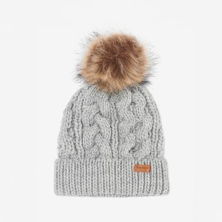 Barbour Penshaw Cable-Knit Beanie — Classic Grey