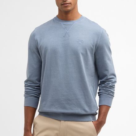 Barbour Washed Tartan Crew Neck Sweatshirt — Washed Blue