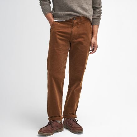 Barbour Stretch Cord Tailored Trousers — Dark Honey