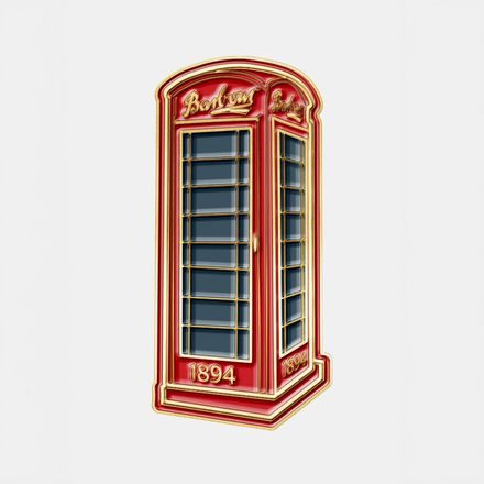 Barbour Phone Box Pin Badge