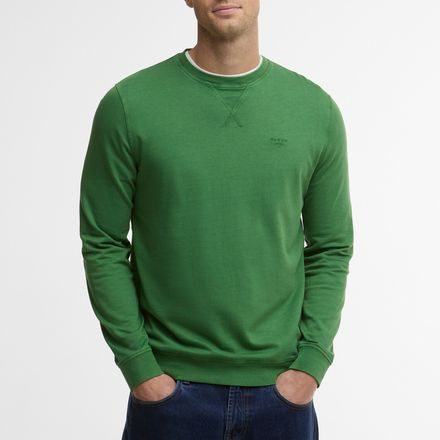 Barbour Washed Tartan Crew Neck Sweatshirt — Washed Green