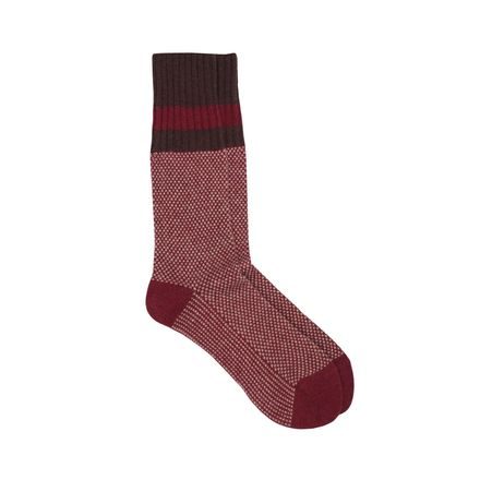 Pedemeia Cotton & Cashmere Socks — Red/Brown