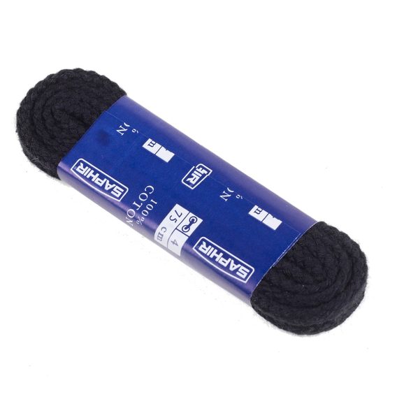 Saphir Round Laces — Black, 75 cm