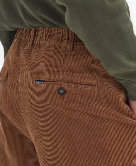 Barbour Stretch Cord Relaxed Trousers — Dark Honey